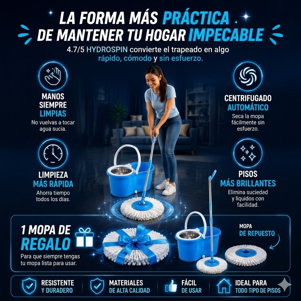 Trapero Magico HydroSpin - Balde Autoescurrible