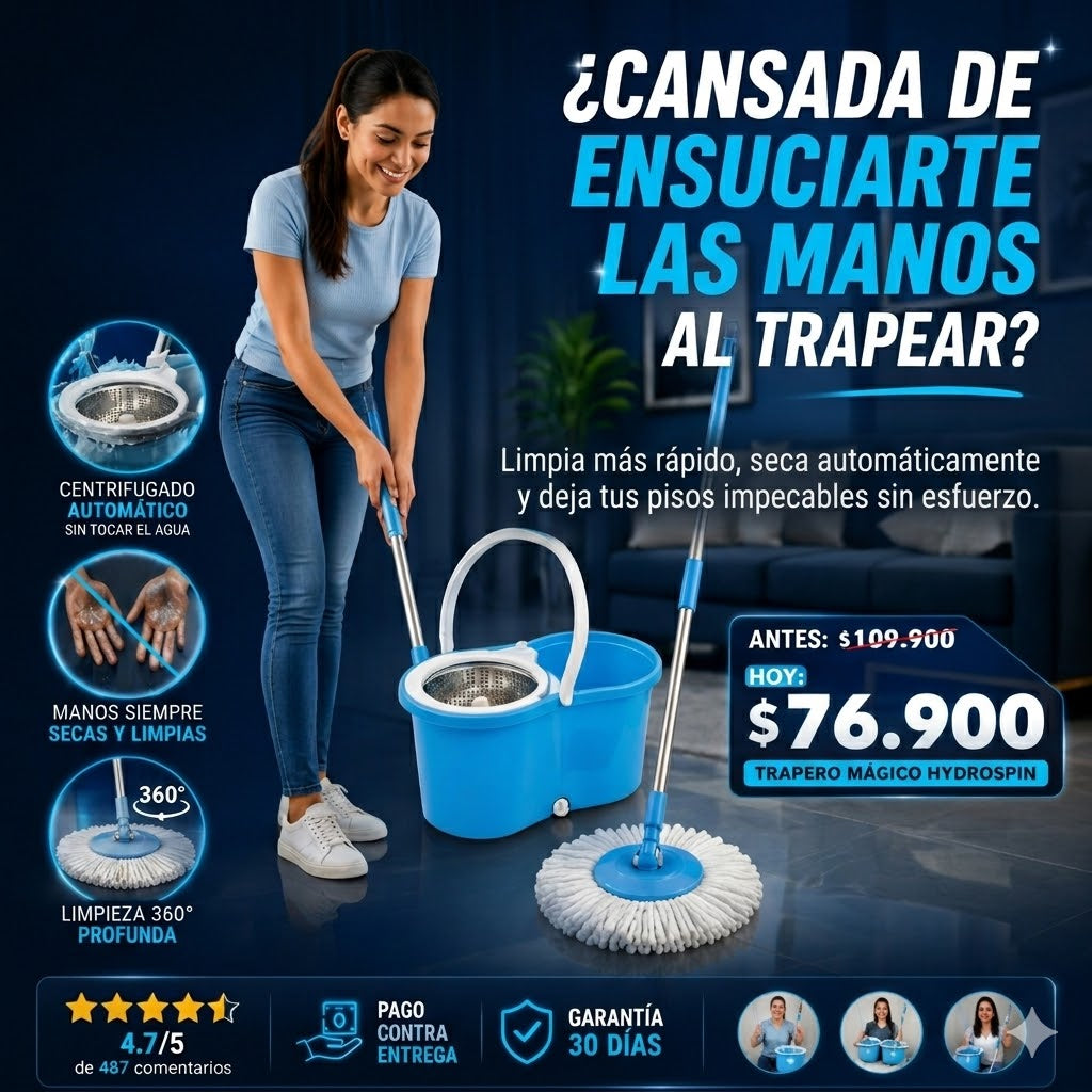 Trapero Magico HydroSpin - Balde Autoescurrible